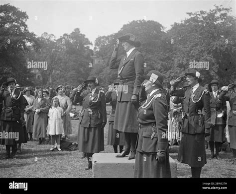 Lady Baden Powell Inspects Girl Guides At Regents Park Rally Lady