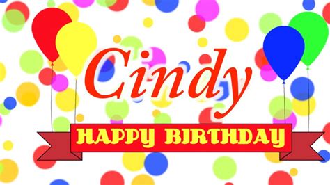happy birthday cindy song youtube