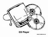 Player Cd Record Coloring Pages Stereo Music Template Phonograph sketch template