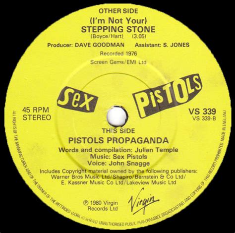 sex pistols i m not your stepping stone 1980 cbs pressing vinyl