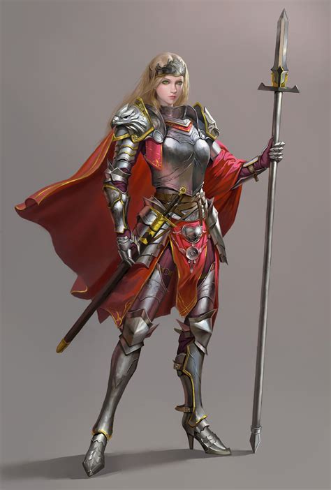 artstation 。。。 chen sihan fantasy female warrior female knight