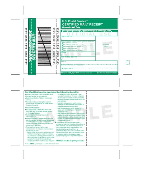 certified mail receipt template microsoft word newest customizable