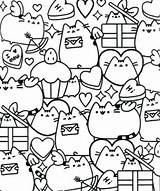 Pusheen Coloring Pages Kawaii Cat sketch template