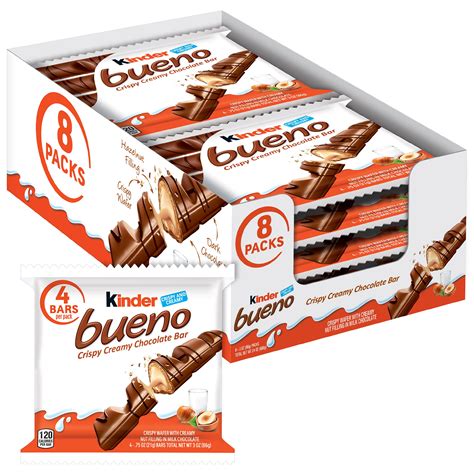 kinder bueno milk chocolate hazelnut cream candy bar  pack