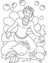 Merman Coloring Pages Printable Color Kids Getcolorings Library Clipart Popular Line sketch template