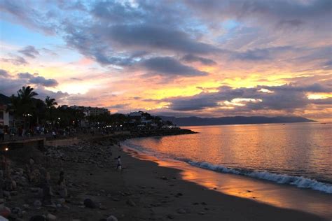sunset   beach  puerto vallarta mexico beautiful sunrise