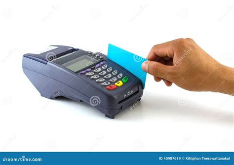 portable credit card terminal  base stock image image  transaction finance