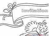 Coloring Invitation Birthday Sheets Printable Sheet Title sketch template