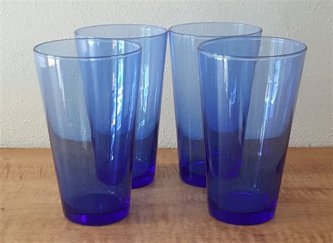 Vintage Libbey Cobalt Blue Drinking Glasses Glassware Tumblers Etsy