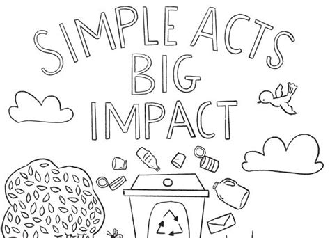 recycling coloring page simple acts big impact  recycling
