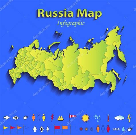 Rusia Mapa Fisico Politico Rusia Mapa Infográfico Mapa