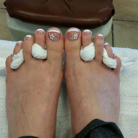 pedicure  french tip  flowers yelp