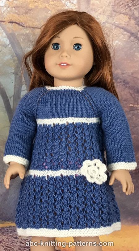 Abc Knitting Patterns Blue Porcelain Lace Dress For 18 Inch Dolls
