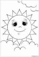 Sun Pages Coloring Character Cartoon Kids Seasons Nature Adults sketch template