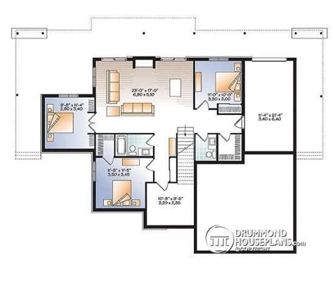 inspirational  bedroom ranch house plans  walkout basement  home plans design