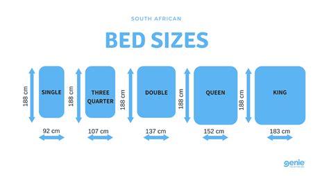 bed sizes  south africa genie beds