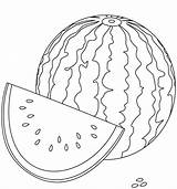 Watermelon Coloring Printable بطيخ Coloringpagebook Advertisement sketch template