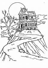 Haunted Coloring Pages Castle Mansion Disney Getcolorings sketch template