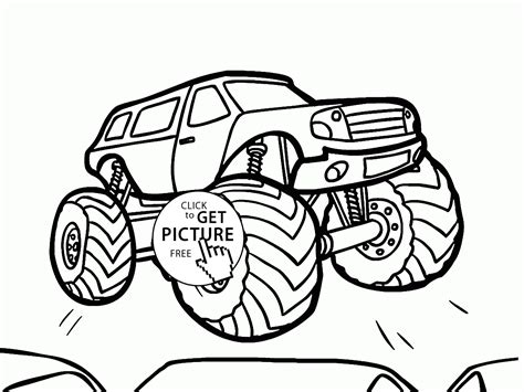 bigfoot monster truck flies coloring page  kids transportation