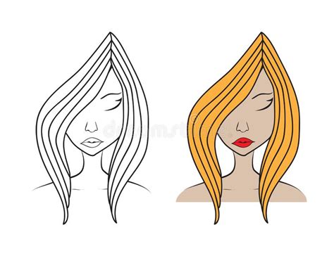 face of woman sketch drawing stock illustration