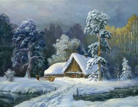 winter paintings images  pinterest winter painting