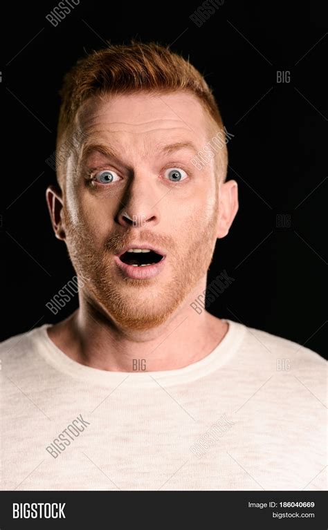 portrait shocked handsome redhead image and photo bigstock