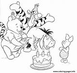 Pooh Coloring Pages Birthday Happy Winnie Disney Printable Print Alive Jesus Book Ausmalbilder Color Kids Adult Cartoon Family Prints Info sketch template
