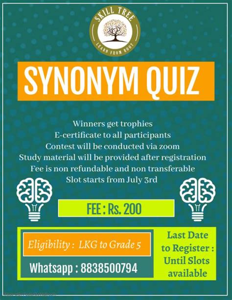 synonym quiz  skill tree kids contests
