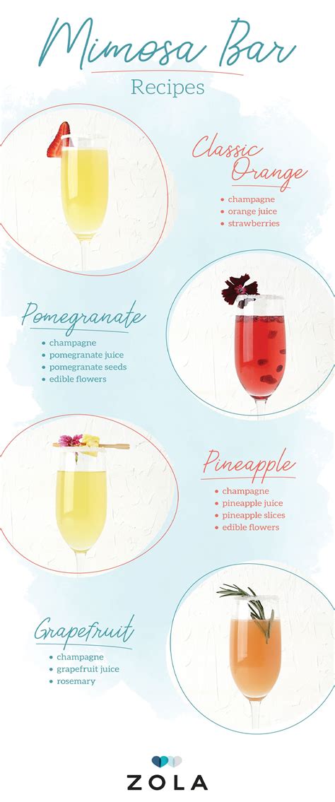 mimosa bar recipes  perfect  wedding parties drink