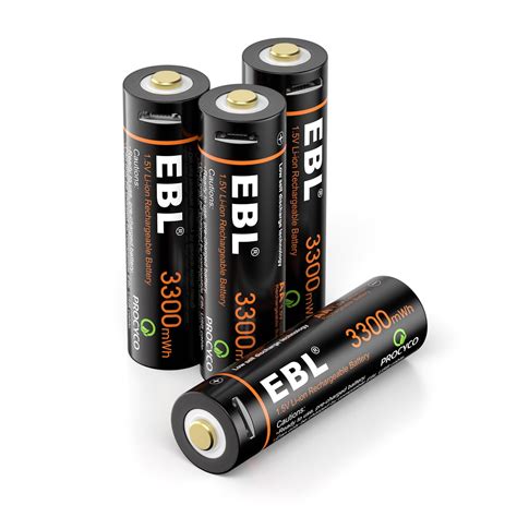ebl  pack mwh  lithium ion rechargeable aa batteries