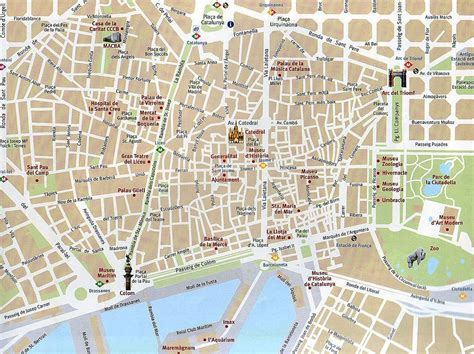 barcelona attractions map   printable tourist map barcelona waking tours maps