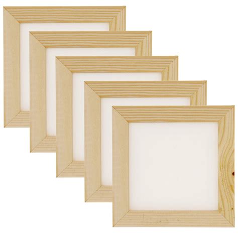 pack   mini canvas frame set white canvas  natural wood