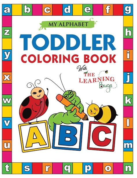 learning bugs kids books  alphabet toddler coloring book