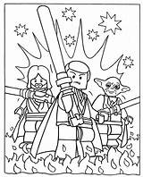 Wars Star Coloring Pages Luke Skywalker Obi Wan Yoda Lego Kids sketch template