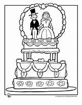 Coloring Pages Wedding Cake Kids sketch template