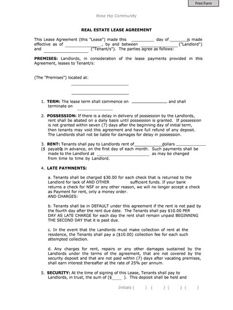 rental agreement  fill  printable fillable blank pdffiller