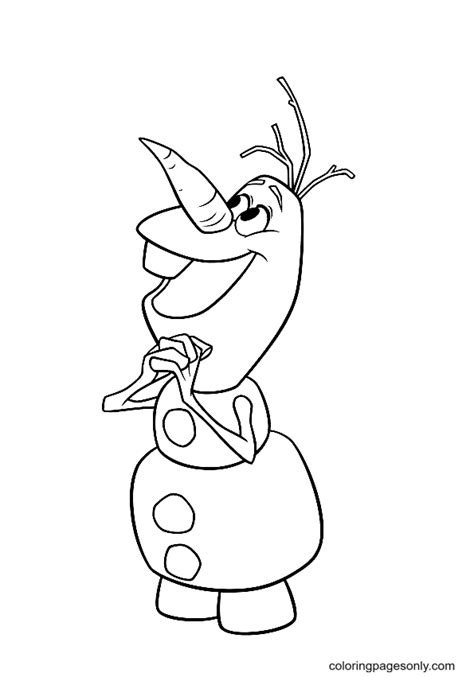 olaf face frozen coloring page
