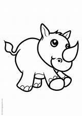 Coloring Pages Rhinos Animal Print Books sketch template