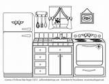 Coloring Kitchen Pages Dollhouse Printable Oven Ann Dillon Bake Shoppe House Colouring Decorate Own Room Template Lindsay Sketch Book Kids sketch template