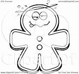 Man Gingerbread Drunk Mascot Clipart Cartoon Coloring Outlined Vector Thoman Cory Getdrawings Ginger Bread Drawing Royalty sketch template