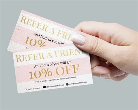 personalized referral card refer  friend card personalized etsy