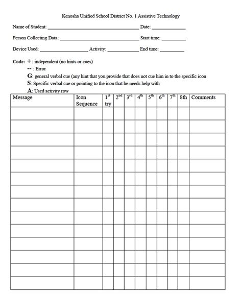 blank  printable data collection sheets  page  columns