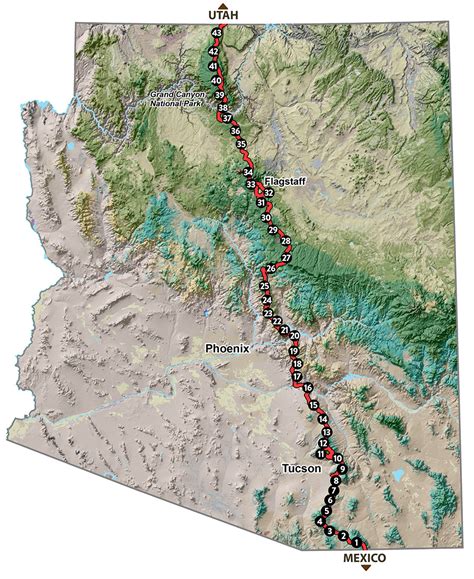 map   trail explore  arizona trail