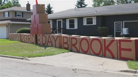 dad builds elaborate birthday messages for daughter on front lawn every year abc news