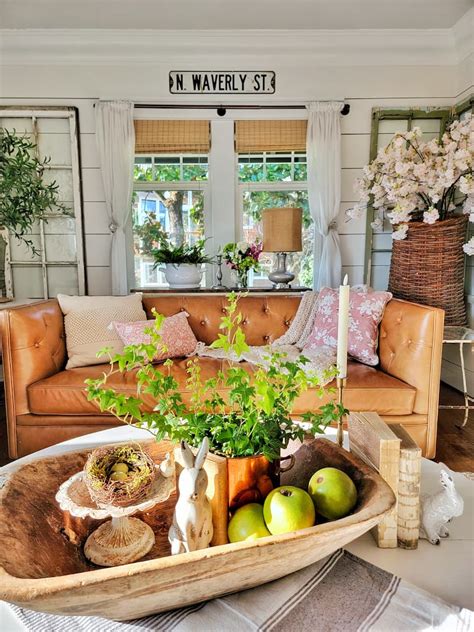 spring cottage home   simple decorating ideas shiplap  shells