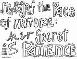 Coloring Doodle Pages Patience Inspirational Quote Alley Quotes Printable Color Adopt Pace Secret Nature Her sketch template