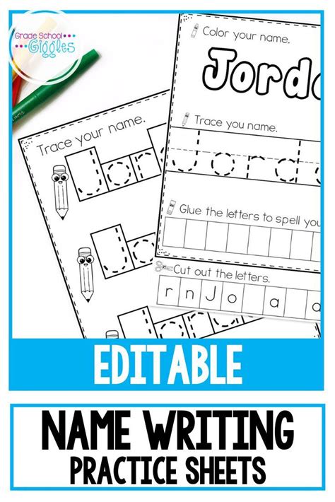 editable  tracing writing practice activity worksheets prek