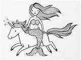 Unicorn Mermaid Inktober Unicorns Mermaids Coloringhome sketch template