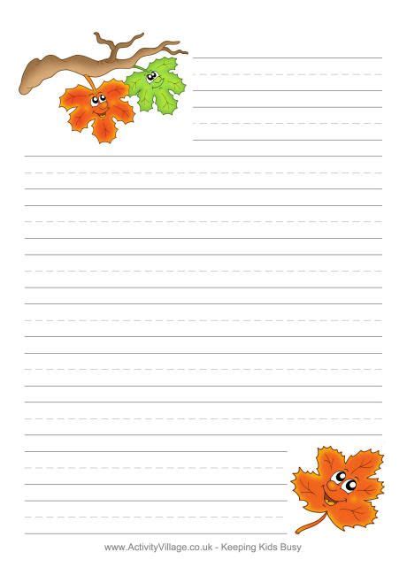 leaf writing template  lines printable printable templates