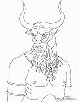 Coloring Minotaur Greek Pages Mythology Monster Creatures Bull Headed Man Hellokids Print Source Drawing Hydra Color Minotaure Mythical Qj Inspirational sketch template